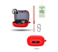 Powfix Silicone Case for soundcore C40i by Anker Earbuds, Soft Flexible Protective Cover with Carabiner Hook, Shockproof & Scratch-Resistant, Lightweight for Daily & Outdoor Use, Red