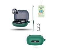 Powfix Silicone Case for soundcore C40i by Anker Earbuds, Soft Flexible Protective Cover with Carabiner Hook, Shockproof & Scratch-Resistant, Lightweight for Daily & Outdoor Use, Green
