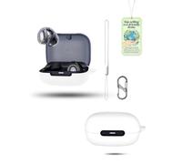 Powfix Silicone Case for soundcore C40i by Anker Earbuds, Soft Flexible Protective Cover with Carabiner Hook, Shockproof & Scratch-Resistant, Lightweight for Daily & Outdoor Use, White