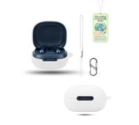 Powfix Silicone Case for soundcore P40i by Anker Earbuds, Soft Flexible Protective Cover with Carabiner Hook, Shockproof & Scratch-Resistant, Lightweight for Daily & Outdoor Use, White