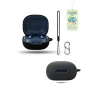 Powfix Silicone Case for soundcore P40i by Anker Earbuds, Soft Flexible Protective Cover with Carabiner Hook, Shockproof & Scratch-Resistant, Lightweight for Daily & Outdoor Use, Black