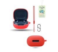 Powfix Silicone Case for soundcore P40i by Anker Earbuds, Soft Flexible Protective Cover with Carabiner Hook, Shockproof & Scratch-Resistant, Lightweight for Daily & Outdoor Use, Red