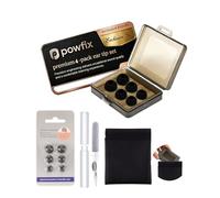 Powfix Silicone Ear Tips for Btootos A90 Pro with Cleaning Kit | Includes 3 Pairs S/M/L Eartips, 4-in-1 Earbud Cleaner Pen & Storage Case, Soft Anti-Slip Gel Buds, Black & Grey