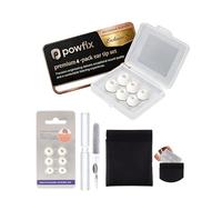 Powfix Silicone Ear Tips for Btootos A90 Pro with Cleaning Kit | Includes 3 Pairs S/M/L Eartips, 4-in-1 Earbud Cleaner Pen & Storage Case, Soft Anti-Slip Gel Buds, White & Transparent