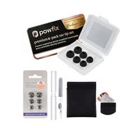 Powfix Silicone Ear Tips for Btootos A90 Pro with Cleaning Kit | Includes 3 Pairs S/M/L Eartips, 4-in-1 Earbud Cleaner Pen & Storage Case, Soft Anti-Slip Gel Buds, Black & Transparent