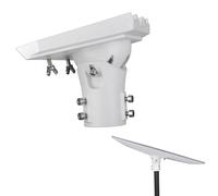 PowGrow Pipe Adapter Pole Mount for Starlink Gen 3, Adjustable Pole Mount Adapter Kit for Starlink Standard Dish V3, Aluminum Alloy, White