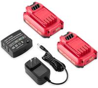 Powilling 2Pack 20V 3.5Ah Replacement Craftsman V20 Craftsman 20V Lithium Battery and Charger Kit for CMCB202 CMCB204 CMCB206 CMCB201 CMCB100 CMCB124 with CB102S Craftsman 20V Battery Charger