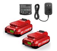 Powilling 2Pack 20V 3.5Ah Replacement for Craftsman 20V Battery V20 Battery and Charger Kit for CMCB204 CMCB205 CMCB206 CMCB201 CMCB124+ CMCB104 Craftsman 20 Volt Charger