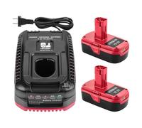 Powilling Pack of 2 4.0Ah Replacement for Craftsman 19.2 Volt Lithium Battery C3 XCP 130279005 1323903 130211004 11045 with Craftsman 19.2 Volt Battery Charger