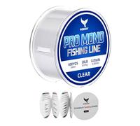 POWJOY 20lb Clear Monofilament Fishing Line 600Yds, No-Tangle Snap Ring, Low-Stretch Nylon Mono String with Knot Guide, Invisible Underwater & Abrasion Resistant, Multi purpose for hanging decorations