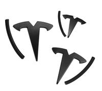 Powlamks Model 3 Logo Sticker Matt Black Emblem Cover, Steering Wheel/Front Trunk/Rear Trunk Badge Decals Accessories(3Pcs/Set)