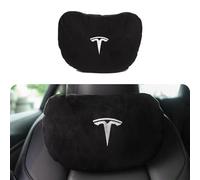 Powlamks Seat Headrest Pillow TES la Neck Pillow Designed for Tesla Model Y/3 Neck Support Cushion Genuine Nappa Leather Invisible Strap (1 Pcs)