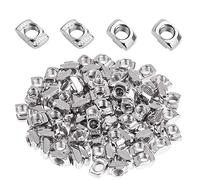 Powlankou 100 Pieces 2020 Series T Nuts, M3 T Slot Nut Hammer Head Fastener Nut, Nickel Plated Carbon Steel for Aluminum Profile