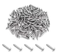Powlankou 150 Pieces #10 X 3/4'' Phillips Countersunk Flat Head Wood Screws, Self Tapping Screw Fix, 18-8 (304) Stainless Steel