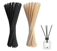 Pownert 160 Pcs Reed Diffuser Sticks - 20cm x 3mm Black and Natural Wood Diffuser Reeds, Replacement Reeds for Diffusers for Fragrance Oil, Room Diffusers Sticks for Home Office Hotel SPA