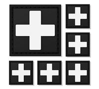 POWNEW Medical Cross Patch, Tactical First Aid Med Patches Velcro Perfect for IFAK Trauma Pouch, EMT, EMS, EDC Bag - 6 Pcs