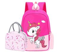 POWOFUN 13 inch Kids Kindergarten Preschool Travel Unicorn Backpack Cute Cartoon Schoolbag Backpack Fit A4 With Lunch Bag