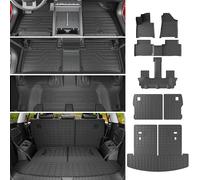powoq Fuel Floor Mat Compatible with 2024 2025 Santa Fe Cargo Liner Trunk Mat TPE Cargo Mat 2nd Row Backrest Mat Replacement for 2024 2025 Santa Fe Accessories (Compatible with 24 25 Santa Fe)