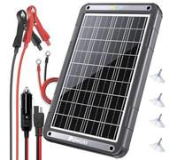 POWOXI 15W 12V Solar Battery Charger Trickle Maintainer Kit for Car | MPPT Charge Controller | 3 LED Indicators | IP65 Waterproof Panel | Smart Protections | Tempered Glass & Durable PC+ABS Frame