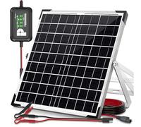 POWOXI 20W 12V Solar Panel Kit, Monocrystalline Solar Battery Trickle Charger Maintainer + Upgrade 10A Smart Battery Protection Controller for Car, RV, Boat, Caravan & Outdoor Use