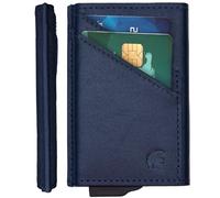POWR Card Holder Wallet, Royal Blue Vegan Leather RFID Card Holder for Men, Minimalist Wallet Credit Card Holders for Men, Pop Up Metal Slim Credit Card Holder