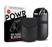Powr Faraday Pouch for Car Keys, Pack of 2, Anti-theft Keyless Key Signal, Dual Blocker Layer Shielding Bag, RFID Security & Fob Protection (original Black) Classic Black