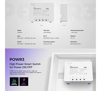 POWR3 High Power WiFi Smart Switch for High-power Equipment DIY Switch Metering Statistics and Overload Protect