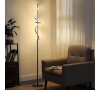 POWROL Spiral Floor Lamp LED Modern Dimmable Standing Lamp with Remote & Touch Control 68.9" 3 Colour Temperature Eye-Protecting Corner Floor Lamps for Living Room Bedroom Office 48W Black