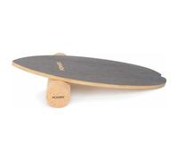 POWRX Surf Balance Board Wood with Roller | Coordination Standing Board Training for Surfboard, Skateboard, Sport Balance Board, Strength & Balance Trainer Indoor & Outdoor - Grey