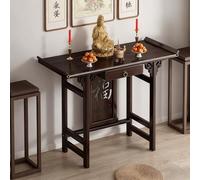 POWRZZZY Chinese Buddhist Altar Table Temple Altar Table Bamboo Buddhist Offering Niche Guanyin God of Wealth Shrine Cabinet Offering Rack for Home Decor(80x30x80cm)