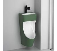 POWRZZZY Commercial Washout Urinal Induction Adult Urinal Urinals for Men Spill Proof 2-in-1 Space Saving Design Turn on the Tap To Flush Suitable for Bathrooms Hotels Shopping Malls Home(Green)