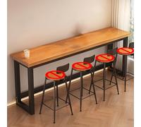 POWRZZZY Kitchen Bar Table Rectangle Live Edge Kitchen Table Bar Table Solid Wood Bar Table Trestle Base Bar Height Table Counter Height Dining Table Small Space Kitchen Bar Dining Table for Window