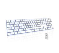 POWZAN Backlit Wireless Keyboard - White
