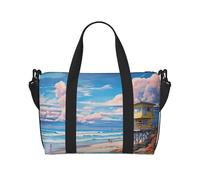 Powzjzw Beach Architecture Travel Duffle Bag Weekender Carry On Tote Bags for Women Hospital Bags for Labor and Delivery Overnight Luggage Bag