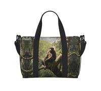 Powzjzw Monkey Sitting On A Tree Travel Duffle Bag Weekender Carry On Tote Bags for Women Hospital Bags for Labor and Delivery Overnight Luggage Bag