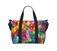 Powzjzw Mosaic Color Chart Travel Duffle Bag Weekender Carry On Tote Bags for Women Hospital Bags for Labor and Delivery Overnight Luggage Bag