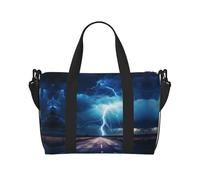 Powzjzw Thunder and Lightning Travel Duffle Bag Weekender Carry On Tote Bags for Women Hospital Bags for Labor and Delivery Overnight Luggage Bag