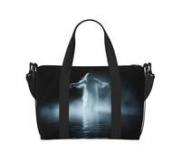 Powzjzw White Ghost in The Mist Travel Duffle Bag Weekender Carry On Tote Bags for Women Hospital Bags for Labor and Delivery Overnight Luggage Bag