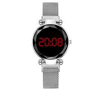 Powzz ornament LED electronic watch ladies watch female watch magnetite magnetite iron lazy man-Silver