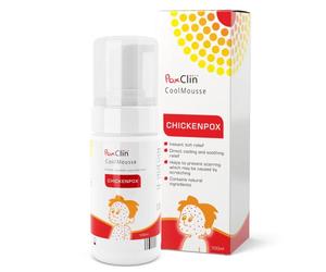 PoxClin CoolMousse Chickenpox Treatment for Children, Relieve Symptoms and Itch of Chickenpox, Natural Ingredients, 100 ml