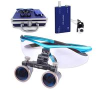 Poxvythb Surgical loupes, dental loupes,headband magnifier 3.5X 420mm Working Distance Optical Glass, LED Head Light Lamp, Aluminium case included