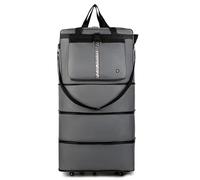 POXZSFX With Ease Waterproof Travel Bag With Double-sided Zipper Closure Duffel Bags With Wheels Large Capacity Move Suitcases Foldable Expandable Scratch Resistant, grey
