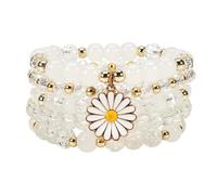 POYAMUSE Bohemia Multilayer Flower Beaded Bracelet Set for Women Colorful Stackable Elastic Stretch Bracelets Summer Boho Hawaii Jewelry for Holiday Beach Party Accessories