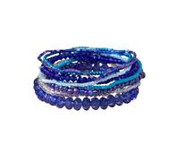 POYAMUSE Boho Stackable Crystal Glass Beads Stretch Bracelets for Women Multi Layered Bohemian Beaded Strand Bangle Bracelet Set for Summer Beach Party Daily Wear Fashion Accessories, M, Glass, no