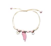 POYAMUSE Lovely Cat and Flower Strand Bracelet - Colorful Beads, Adjustable for Women, M, Brass, metal