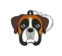 POYAMUSE Silicone Dog Pet Keychain - A Dog Lover's Tribute - Puppy Memorial Keyring, Boxer, Medium