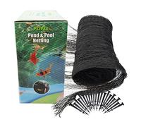 POYEE Pond Netting for Leaves 6m x 6m Pool Leaf Cover Net with Small Fine Mesh Protecting Koi Fish from Birds, Cats - Stakes Included