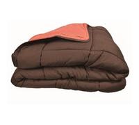 Poyet Motte Calgary Polyester Duvet Chocolate/Coral, polyester, Chocolat/Corail, 200x200x1 cm