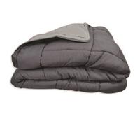 Poyet Motte Calgary Polyester Quilt Steel/Silver Colour, polyester, Acier/Argent, 200x200x1 cm