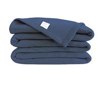 POYET MOTTE Fleece Blanket, Polyester, Marine, Individual